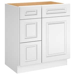 Newport 30-in W X 21-in D X 34.5-in H in Raised PanelWhite Plywood Ready to Assemble Vanity Base Kitchen Cabinet