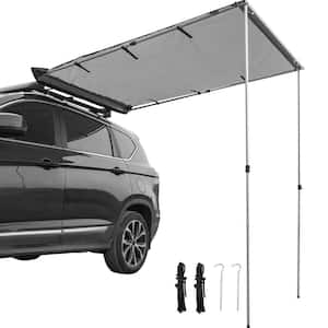 6.6 x 8.2 ft. Car Side Awning Waterproof UV50+ with Carry Bag Pull-Out Retractable Vehicle Awning Installation Kit, Grey