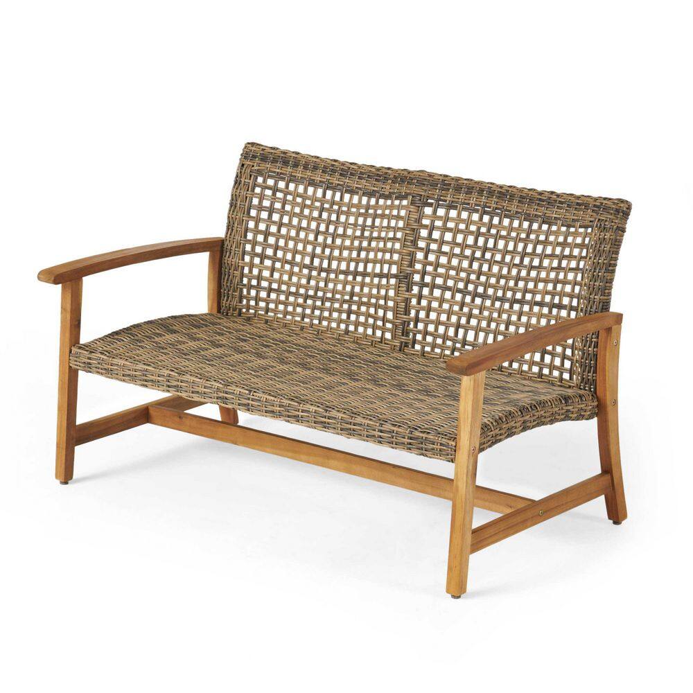 Avex 52 in. W Natural and Grey Wood Outdoor Patio Bench Chair with Back price history on PriceWatchPro