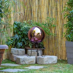 10 in. Dia Indoor/Outdoor Glass Gazing Globe Festive Yard Decor, Dark Purple