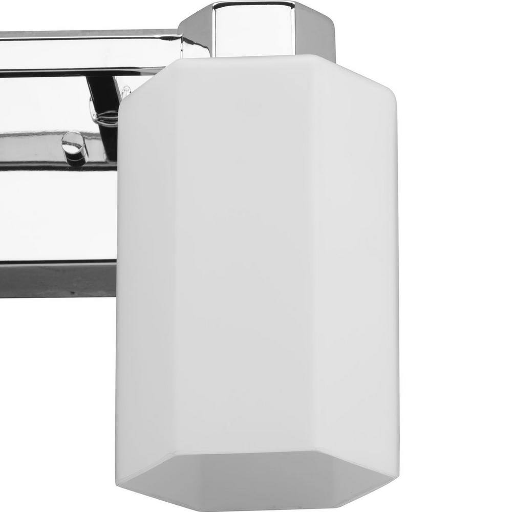 Lexie Polished Chrome 3-Light Vanity with Opal Glass Shades