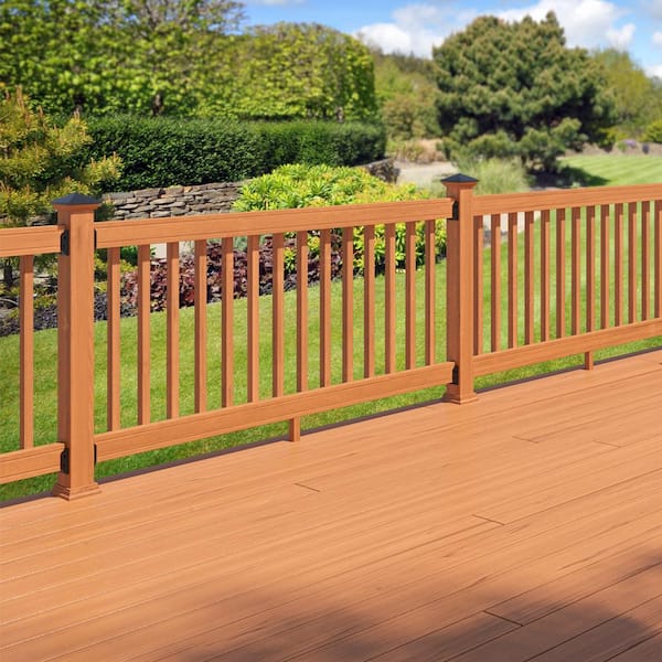 6 ft. Cedar-Tone Southern Yellow Pine Rail Kit with B2E Balusters