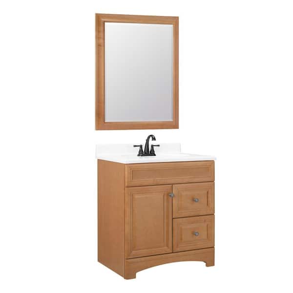 American Classics Cambria 30 in. W x 21 in. D Vanity Cabinet with Mirror in Harvest