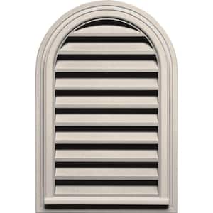 22 in. x 32 in. Round Top Plastic Built-in Screen Gable Louver Vent #048 Almond