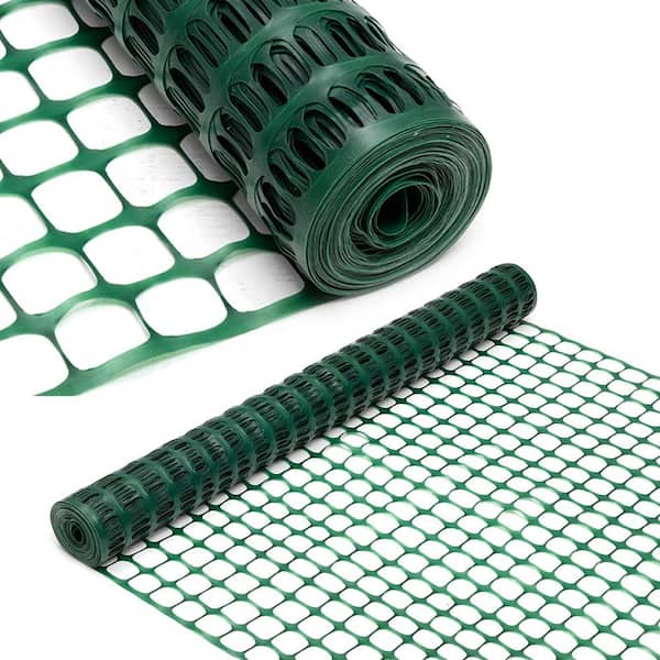 4 ft. x 100 ft. Plastic Safety Fence, Mesh Fence Roll Barrier Netting for Construction and Event Fencing, Green