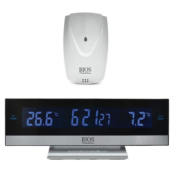 Digital Wireless Indoor/Outdoor Thermometer Clock Temperature Meter With  Transmitter LCD ℃/℉ 