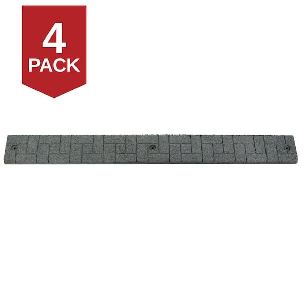 Vigoro 48 in. x 3 in. x 5 in. Gray Curb Rubber Edging (4-Pack