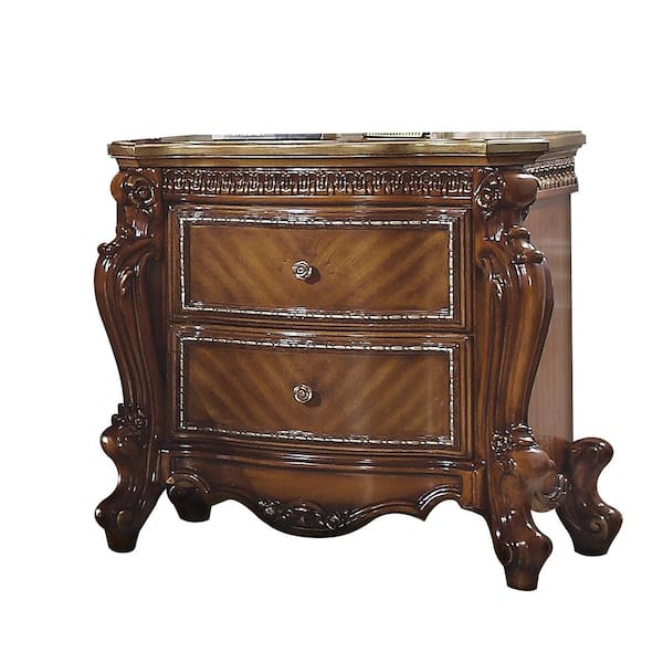 Acme Furniture Picardy 2-Drawer Honey Oak Nightstand (31 in. H X 31 in. W X 21 in. D)