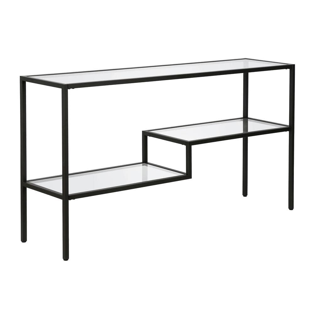 Meyer&Cross Lovett 55 in. Blackened Bronze Rectangle Glass Console ...