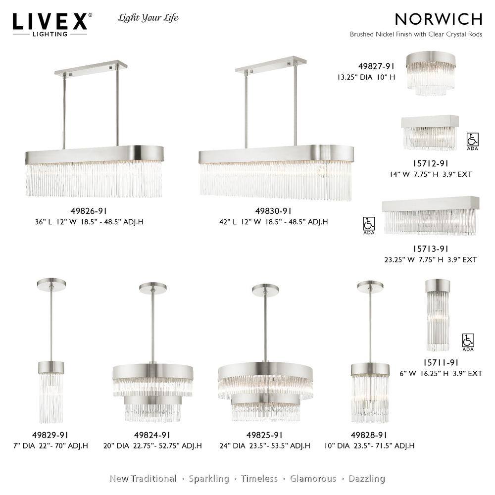 Brushed Nickel Crystal Drum Pendant Light