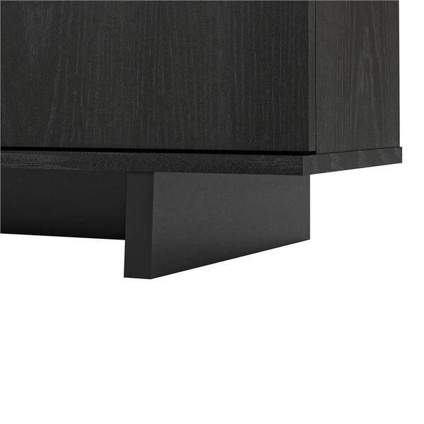 Ameriwood Home Julia 48 In Black Oak Particle Board Corner Tv Stand Fits Tvs Up To 50 In With Cable Management Hd23985 The Home Depot