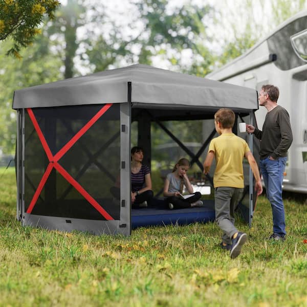 tanapon② Sojag Sanibel II Hardtop Gazebo 10 x 10 ft. - Light Gray 500
