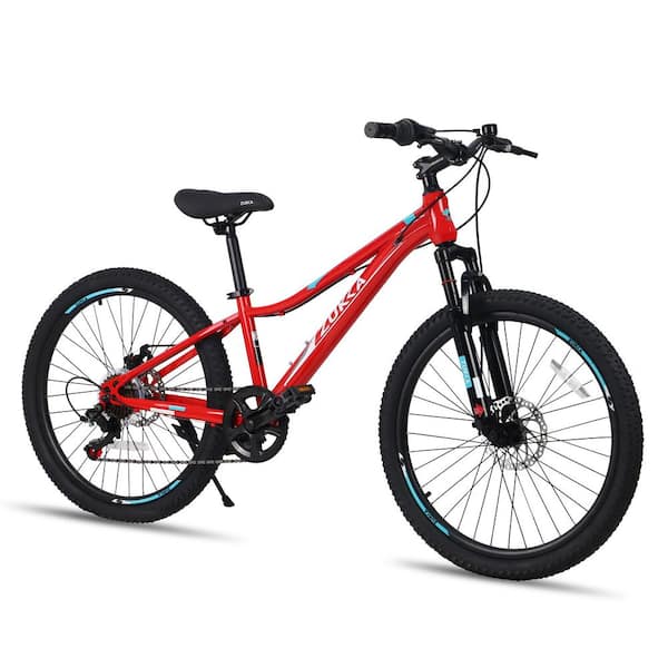 Sudzendf 24 in. Blue 6-Speed Mountain Bike High Carbon Steel Frame