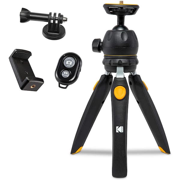 Kodak Adjustable Stand Camera Tripod W/ Remote, 360° Ball Head