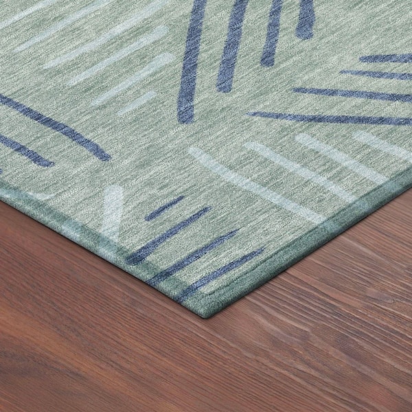 Chantille Machine Washable Indoor/Outdoor Abstract ACN2413 Spa 5 ft. x 7 ft. 6 in. Area Rug