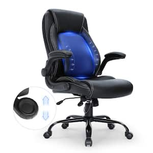 Executive Office Chair with Adjustable Lumbar Support, High Back PU Leather Office Chair Ergonomic for Back