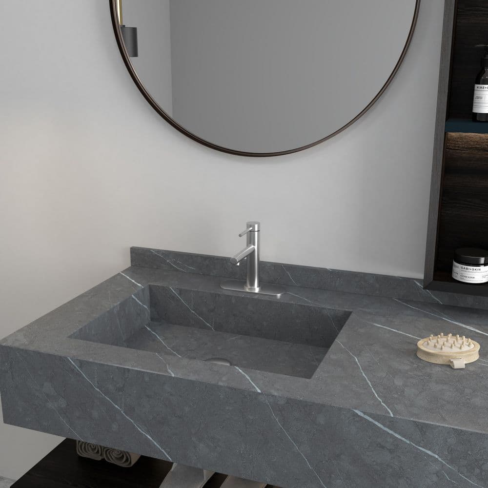 Brushed Nickel Single Handle Low-Arc Bathroom Faucet