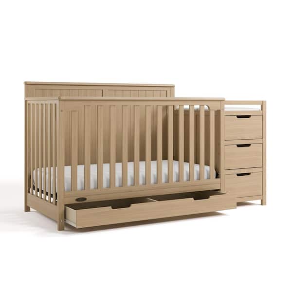 Hadley Driftwood 5-in-1 Convertible Crib and Changer with Drawer