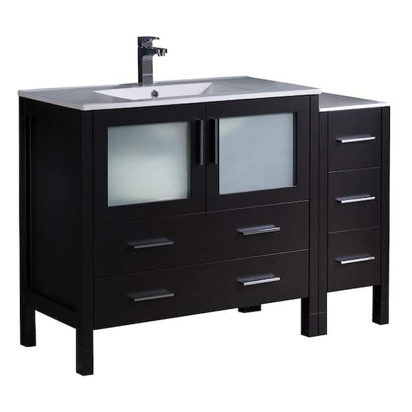Fresca Torino 48 in. Bath Vanity in Espresso with Ceramic Vanity Top in White with White Basin