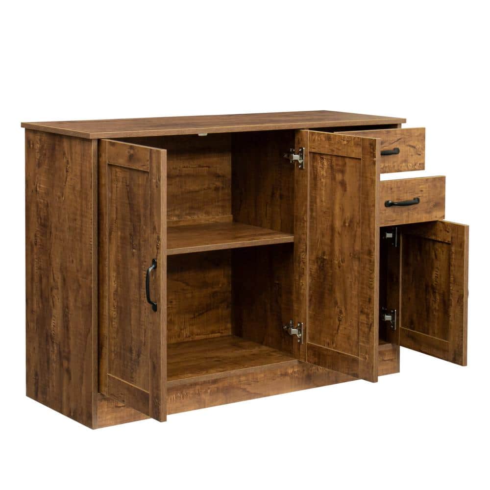 43.3 in. W x 15.75 in. D x 31.1 in. H Bathroom Brown Linen Cabinet