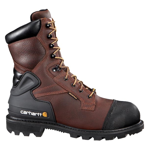 Carhartt Men's Waterproof 8'' Work Boots - Steel Toe - Brown Size 10.5(W)