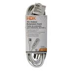 15 ft. 16/3 Indoor Banana Tap Extension Cord, White