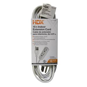 15 ft. 16/3 Indoor Banana Tap Extension Cord, White
