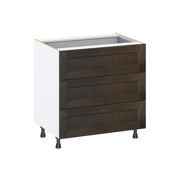 Georgetown 33 in. W x 24 in. D x 34.5 in. H Assembled Drawer Base Kitchen Cabinet in Chestnut with 4-Drawers