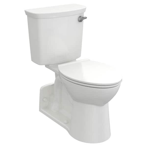 Yorkville VorMax 2-Piece 1.28 GPF Single Flush Right Height Elongated Toilet with Right Hand Trip Lever in White