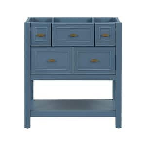 30 in. W x 17.8 in. D x 33 in. H Freestanding Bath Vanity Cabinet without Top in Blue