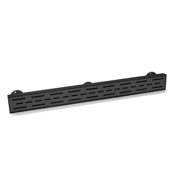 Designline 32 in. Stainless Steel Linear Shower Drain with Square Pattern Drain Cover in Matte Black