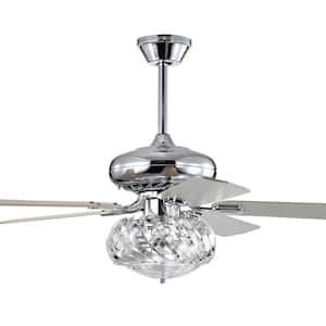 Turner 52 in. 3-Light Indoor Chrome Ceiling Fan with Light Kit and Remote