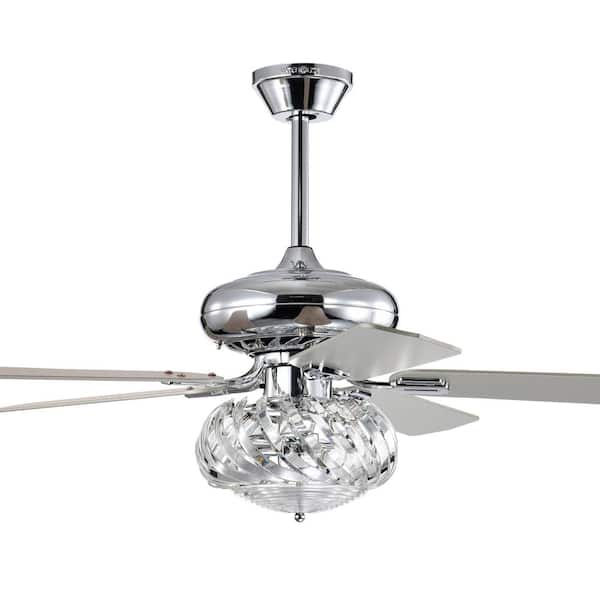 Warehouse of Tiffany Turner 52 in. 3-Light Indoor Chrome Ceiling Fan with Light Kit and Remote