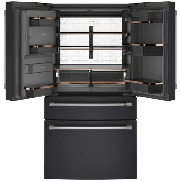 https://images.thdstatic.com/productImages/97274f52-ac43-4598-94f2-f86f4648f19e/svn/fingerprint-resistant-matte-black-cafe-french-door-refrigerators-cve28dp3nd1-c3_600.jpg