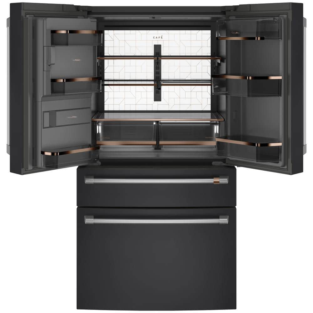 Matte Black Smart French Door Refrigerator with Ice Maker