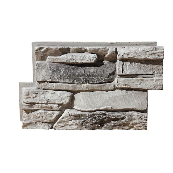 Stick-A-Stone Peel and Stick 13.75 in. x 8.5 in. Moonlight Gray 8 Piece Pack 5.6 Sq. Ft. Polyurethane Faux Stone Panel
