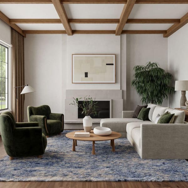 Dreamy Shag Light Blue 8 ft. x 10 ft. All-over design Contemporary Area Rug