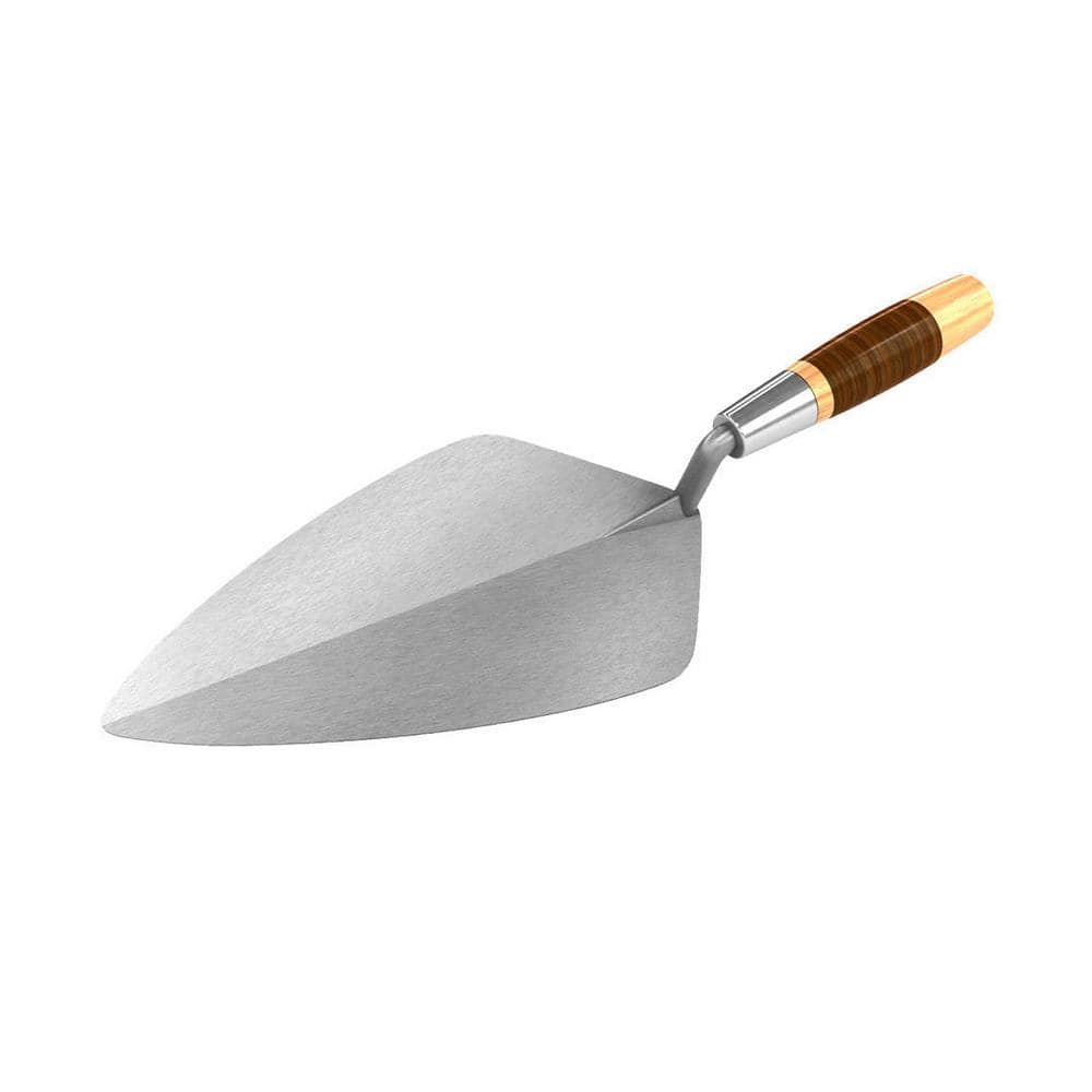 Bon Tool 10 in. x 4-7/8 in. Wide London Pro Carbon Steel Brick Masonry  Trowel Leather Handle 72-435 The Home Depot