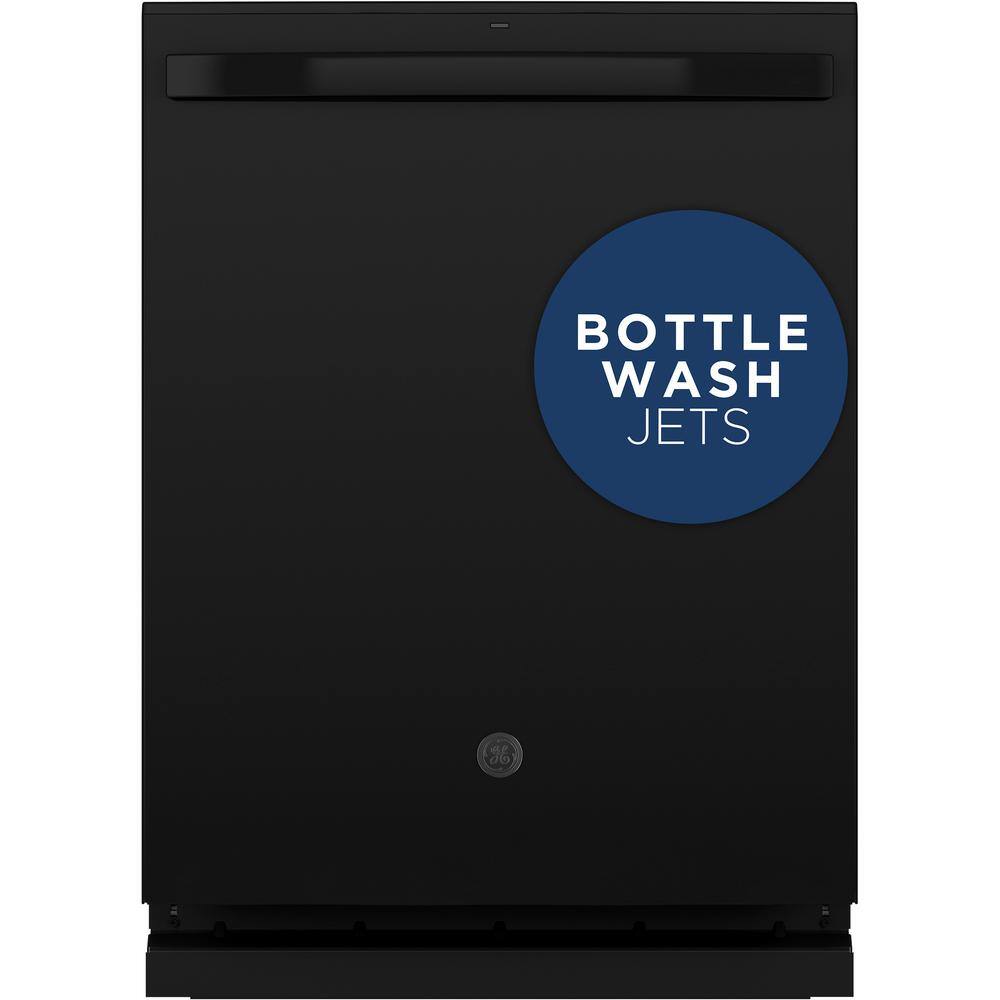 GE 24 in. Black Top Control BuiltIn Tall Tub Dishwasher with Stainless