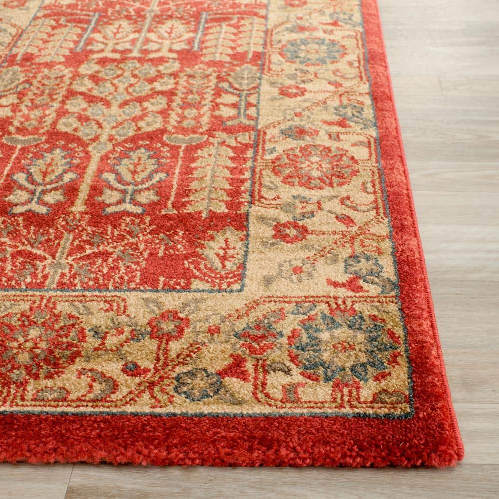 Safavieh Mahal Red and Natural 2'2" x 10' Power Loomed Runner Rug