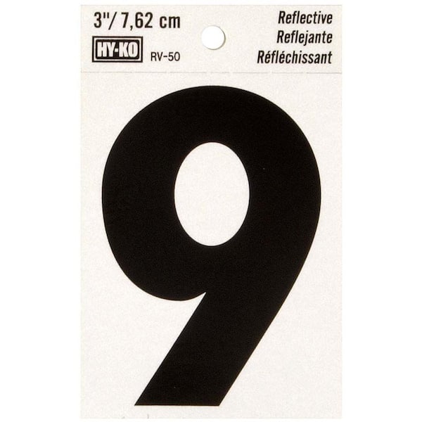HY-KO 3 in. Vinyl Reflective Number 9
