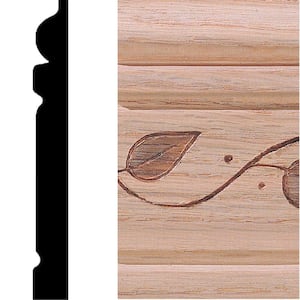 1/2 in. x 4 in. x 8 ft. Oak Wood Vine Baseboard Moulding