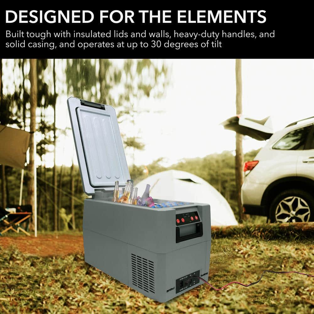 Gray 34 Quart Electric Portable Freezer Refrigerator