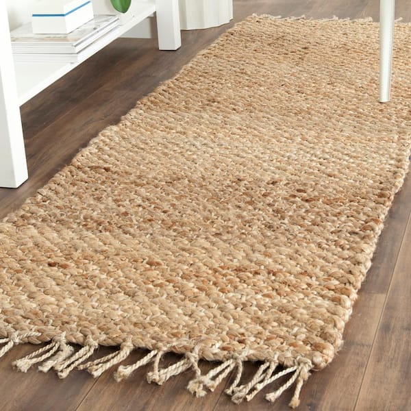 Natural Fiber Beige 2 ft. x 7 ft. Solid Runner Rug