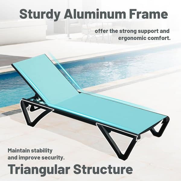 エメラルド Lake Blue 2-Piece Aluminum Outdoor Lounge Chair, Patio