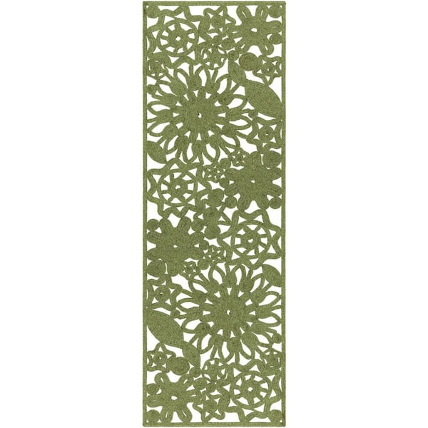 Artistic Weavers Cleome Dark Green 3 ft. x 8 ft. Indoor/Outdoor Runner Rug