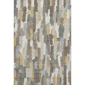 Mayfield Premium Machine Washable Abstract AMF2437 Ivory 3 ft. x 5 ft. Area Rug