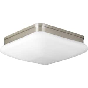 Appeal Collection 11 in. 2-Light Brushed Nickel Flush Mount with Opal Etched Glass
