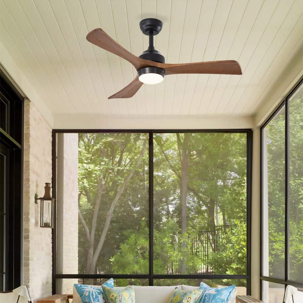 42 in Black Two Rod Solid Wood Ceiling Fan w/Light, Remote, 6 Speed, Quiet DC Motor, Reversible, Memory, for Living Room price history on PriceWatchPro