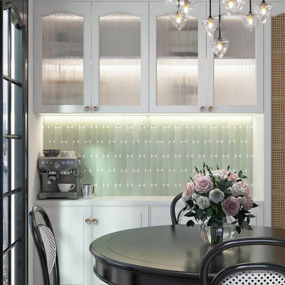 Verde Green Polished Ceramic Subway Wall Tile 2x10